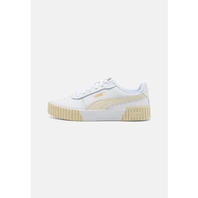 Abbildung von Puma Carina 2.0 Sneaker low, Damen, Größe: 36, White/sugared almond/gold Leder und lederimitat