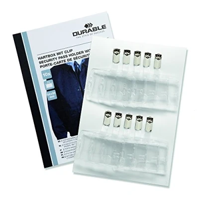 Abbildung von Durable Hartbox mit Clip für Sicherheitsausweis, 54 x 85 mm, 10 Stück, 869819