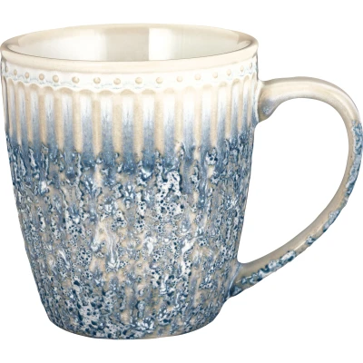 Abbildung von Greengate Alice Becher mit Henkel ripple blue 0,4l