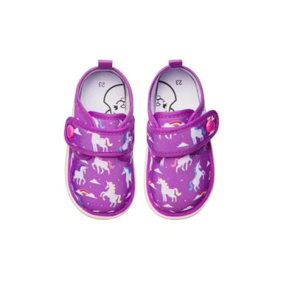 Abbildung von Dedoles Hausschuhe Damen Herren &amp; Kinder Memory Foam viele lustige Designs Einhorn Musik Regenbogen Comics Spiele Geschenk, Farbe: Lila, Motiv: Träumendes Einhorn, Gr. 23