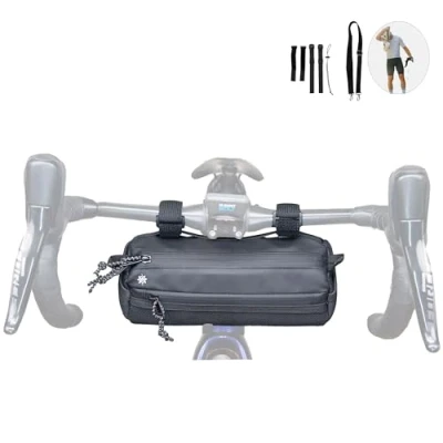 Abbildung von Lumiere &amp; Co. Schwarze Fahrrad Lenkertasche, Fahrradtaschen, Lenker, Mountainbike Aufbewahrung, Fahrradtasche für (schwarz) (Black)