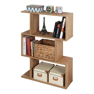 Abbildung von RICOO Regal 97 x 70 25 cm, Standregal in Eiche braun WM072 EC Spannplatte aus Holz, Büro Bücherregal, Wandregal klein, Regale &amp; Ablagen, schmales Regal, Bücherregale, kleines