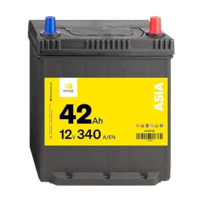 Abbildung von Denagi ASIA A42R BL Autobatterie 12V 42Ah 340A/EN mit Bodenleiste