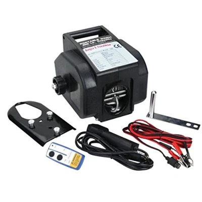 Abbildung von Berger + Schröter Funk Seilwinde 12 Volt, Zugkraft 1361/2722 kg mit Umlenkrolle, 2 Fernbedienungen