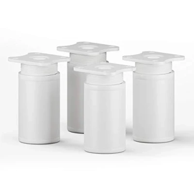 Abbildung von sossai® Möbelfuß Runde Schrankfüße, 4er &amp; 8er Set, höhenverstellbar, (4 St), Farbe: Weiß