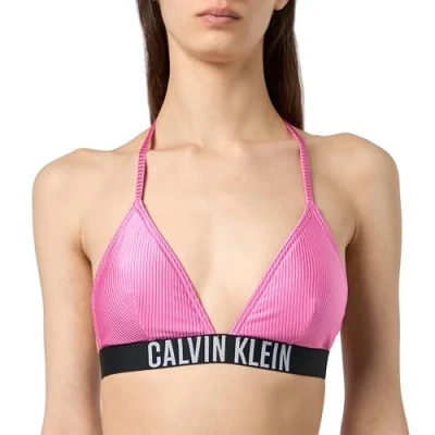 Abbildung von Calvin Klein Swimwear Triangle Bikinitop, Damen, Größe: Large, Bold pink