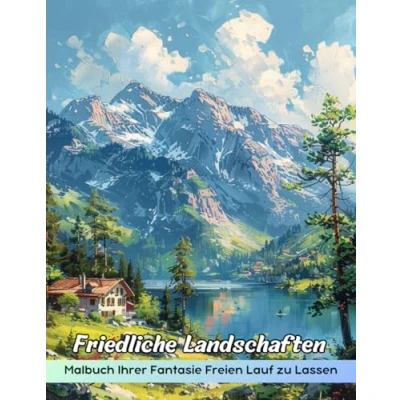 Abbildung von Friedliche Landschaften Malbuch: Malvorlage „Friedliche Landschaften“, Ruhige Szenen Für Entspannung Und Kreativität