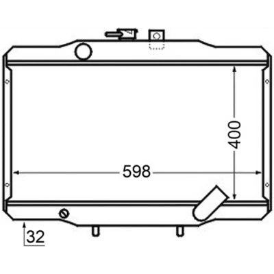 Abbildung von MAHLE ORIGINAL CR 141 000S Kühler, Motorkühlung für Fahrzeuge mit Klimaanlage 400 588 32 Kühlrippen gelötet MITSUBISHI: L300 / Delica III Bus