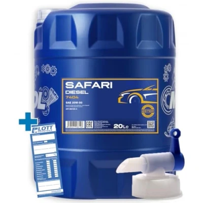 Abbildung von MANNOL 20L Safari 20W 50 Motorenöl API SN CH 4 Universal ÖL + Auslaufhahn für Oldtimer