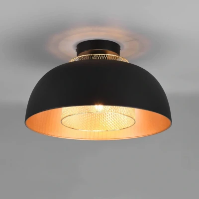 Abbildung von Reality Leuchten Deckenleuchte Punch R60811032, Metall Schwarz matt/goldfarbig, exkl. 1x E27
