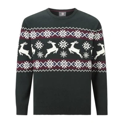 Abbildung von Jan Vanderstorm TORE Strickpullover, Herren, Größe: Large, Dunkelrot gemustert