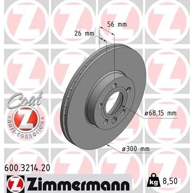 Abbildung von Bremsscheibe ZIMMERMANN 600.3214.20