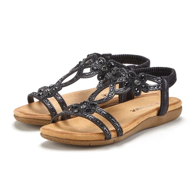 Abbildung von Vivance Riemensandalette, Damen, Größe: 36, Schwarz Schuhe