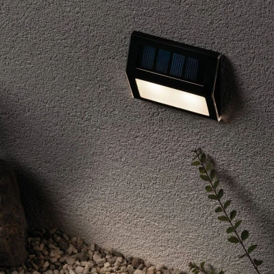 Abbildung von Paulmann 94234 Solar Stufenleuchte/Treppenleuchte LED Außenleuchte incl. 1x0,05 Watt Anthrazit Kunststoff 3000 K Warmweiß