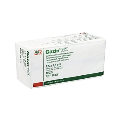Abbildung von Gazin Kompressen 7,5x7,5cm 12fach unsteril mit RK