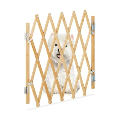 Abbildung von relaxdays Universalschutzgitter Ausziehbares Hundeabsperrgitter in Natur