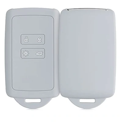 Abbildung von kwmobile Autoschlüssel Hülle kompatibel mit Renault 4 Tasten Smartkey (nur Keyless Go) Silikon Schutzhülle Schlüsselhülle Cover in Hellgrau