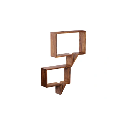 Abbildung von Wohnling 2er Set Wandregale Mumbai Massivholz Sheesham Holzregal Landhaus Stil Hängeregal Echt Holz Wandboard Natur Produkt