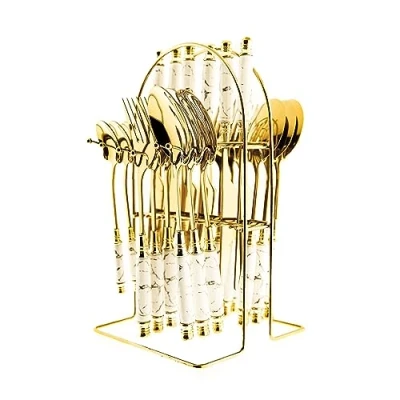 Abbildung von ZELLERFELD Besteck Set 24 Teilig Besteckset mit Ständer 18/10 Edelstahl (24 tlg)