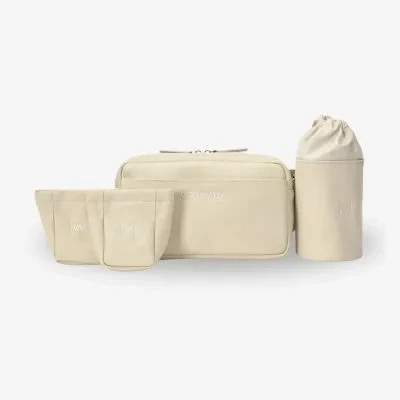 Abbildung von Vitomalia® Multifunktionale Bauchtasche für Hundebesitzer: Praktische Gassitasche mit geruchsneutrale Leckerlitasche, Kotbeutelspender &amp; Wasserflaschenhalter (Beige)