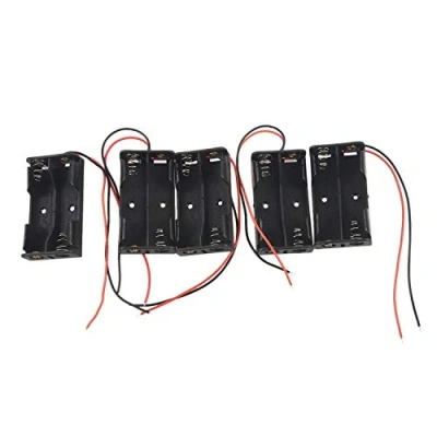 Abbildung von Yinchus 5 Stueck 2 x 1,5 V AA Batteriehalter Kasten Schwarz m Anschlussdraehte
