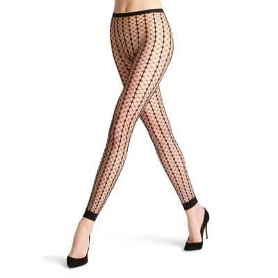 Abbildung von FALKE Damen Leggings Paradise Net W Le transparent Gemustert 1 Stück, Schwarz Black 3009, S M