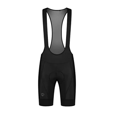 Abbildung von Rogelli Radsport Trägerhosen Herren, Radlerhose, Kurze Fahrradhose mit Sitzpolster, Schwarz, Größe M, Essential