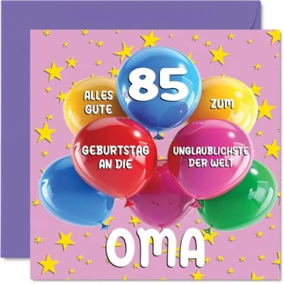 Abbildung von Stuff4 85. Geburtstagskarte Oma Unglaublichsten der Welt Geburtstagskarten für 85 Jahre von Enkelin Enkel, 145mm Geburtstag Glückwunschkarten