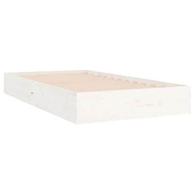 Abbildung von vidaXL Massivholzbett Einzelbett Bettgestell Bettrahmen Lattenrost Schlafzimmerbett Bett Holzbett Schlafzimmermöbel Kiefer Weiß 90x200cm