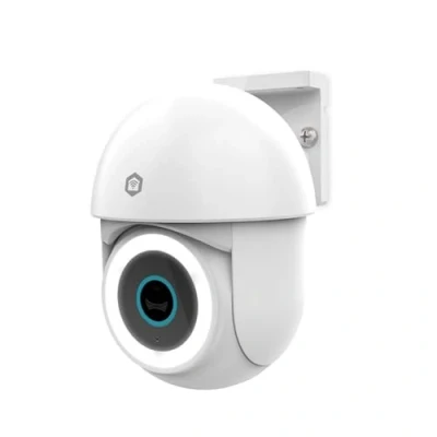 Abbildung von Nedis SmartLife Außenkamera Wi Fi Spotlight 3MP Full HD 1296p Pan tilt IP65 Cloud Storage (optional) / microSD (not enthalten) Onvif 5 V DC mit Bewegungssensor Nachtsicht Weiss
