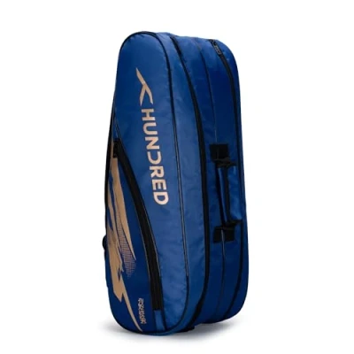 Abbildung von HUNDRED Cosmogear Badminton Kit Bag (Royal Blue, Size: Large) Double Zipper with Front Pocket Material: Polyester Padded Back Straps Easy Carry Handle