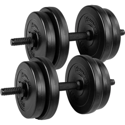 Abbildung von MOVIT Hantel Set Kurzhantel 2er Set, Kurzhantelset, Gewichte, (Set, mit Kurzhantelstangen, Set), Kurzhanteln Stangen gerändelt Sternverschlüssen, 20kg 40kg