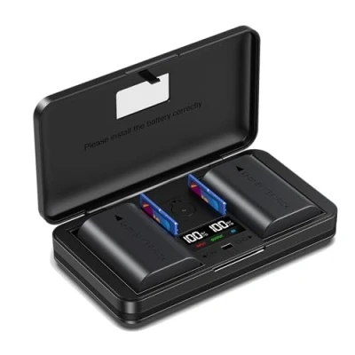 Abbildung von DMW BLK22/BLF19E Akku Multifunktionsladegerät Set (inkl. Zwei BLK22 Akkus) kompatibel mit Panasonic Lumix DC S5, S5 II, IIX, GH5 GH6, S5II, S5IIX, S5M2, S5M2X, GH5M2, etc