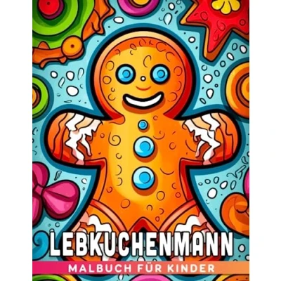 Abbildung von Malbuch für Kinder mit Lebkuchenmann Motiven: 30 Seiten illustriertes Märchen Ausmalen zum Entspannen und Genießen, perfekt als Geschenk. Steigern Sie Ihre Freude dieser Beschreibung.
