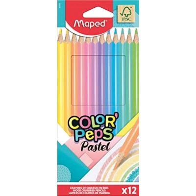 Abbildung von Maped 832069 Pastell Buntstifte, 12 Stück