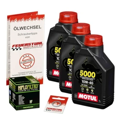Abbildung von Öl &amp; Ölfilter für Honda XL 650 V Transalp, 2000 2001 (RD10) / Ölwechsel Set/Motul 10W 40 Motoröl + HiFlo Filter Dichtring(e)
