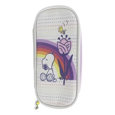 Abbildung von Snoopy Federmäppchen, Make up Kosmetiktasche, Schreibwaren, Büro, Schulmaterial, Organizer, Beige, offizielles Produkt (CyP Brands)