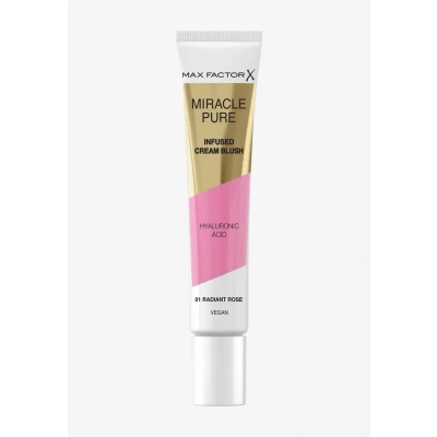 Abbildung von Max Factor Miracle Pure Cream Blush, hautverbessernder Blush mit Hyaluronsäure und Squalan, der 24H feuchtigkeitsspendet, sowie eine vegane hochpigmentierte Formel hat, Fb. 01 Radiant Rose