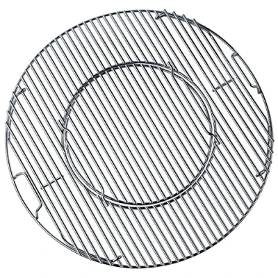 Abbildung von FLAMMBURO BBQ System Grillrost rund Ø 57/54,5 cm auch in 47/44 erhältlich, aus verchromtem Stahl, Grill Aufsatz, Rost, Grillgitter, für Pizzastein und Pfanne (57 Geräte / 54,5 Grillfläche)