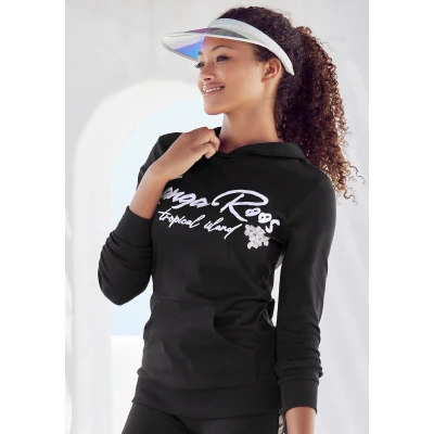 Abbildung von Kangaroos Kapuzenpullover, Damen, Größe: 32/34, Schwarz