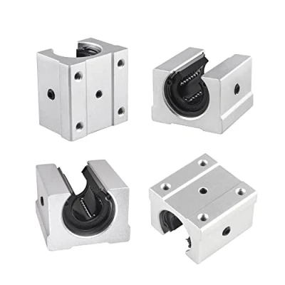 Abbildung von CNCMANS 4 Stücke SBR20UU 20mm Aluminiumlegierung Linearlager Gleitblock, CNC Linear Motion Welle Schieben Buchse (SBR20)