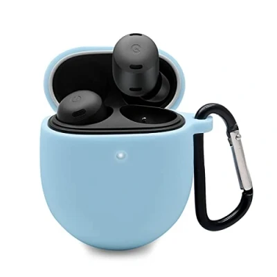 Abbildung von GIOPUEY Hülle Kompatibel mit Google Pixel Buds Pro/Buds Pro 2, Silikon Stoßfeste Schutzhülle, Ultradünn Case Cover, Kein Geruch, Blue