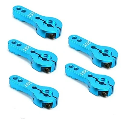 Abbildung von WANGCL 5 Stück 25T Servo Hupe Aluminium Horn Arm 35mm für RC Car Crawler Monster Trucks kompatibel mit FUTABA GM995 GM996R Blau