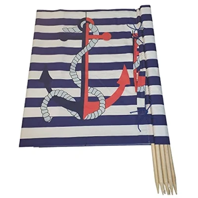 Abbildung von Windschutz 8m x 80cm f. Strand Garten See Meer SICHTSCHUTZ Blickschutz (9. Große Anker)