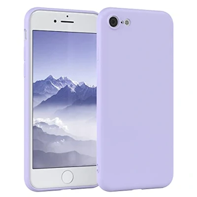 Abbildung von EAZY Case Silikonhülle für iPhone SE 2022 / 2020, 7/8 Hülle Silikon Lila weich stoßfeste Handyhülle Schutzhülle mit Kameraschutz Dünn Premium Schutz Cover Bumper Lavendel Violett