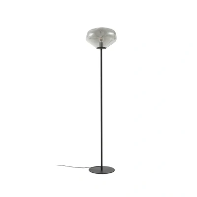 Abbildung von Lindby Stehleuchte Lelia, rauchgrau, Glas, Metall, 150 cm