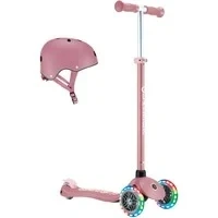 Abbildung von GLOBBER PRIMO PLUS LIGHTS rosa pastellrosa. mit Leuchtrollen inkl. Helm