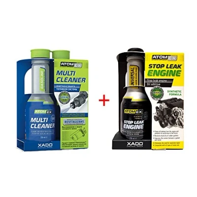 Abbildung von XADO Öl Verlust Stop &amp; Benzin Kraftstoff System Reiniger 2er Set Leak Engine MultiCleaner Atomex