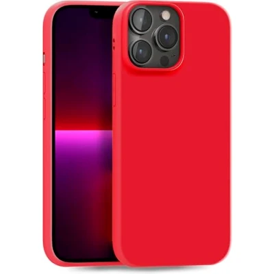 Abbildung von MyGadget Hülle kompatibel mit iPhone 13 Pro Max robuste Handyhülle TPU Case Slim Silikonhülle Back Cover Kratzfest Schutzhülle matt Rot