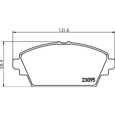 Abbildung von HELLA 8DB 355 011 951 Bremsbelagsatz nicht für Verschleißwarnanzeiger vorbereitet NISSAN: Almera Tino, Primera Limousine, Kombi